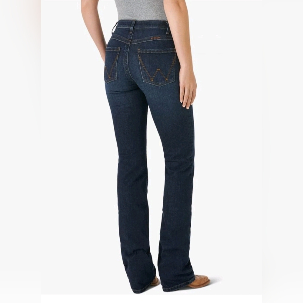 Wrangler Women's Blue Denim Willow Bootcut Mid rise  Riding Jeans Size Sz 11/34